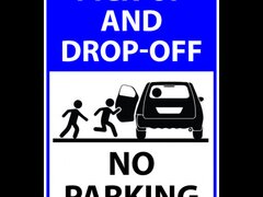 Pickup and drop-off no parking sign